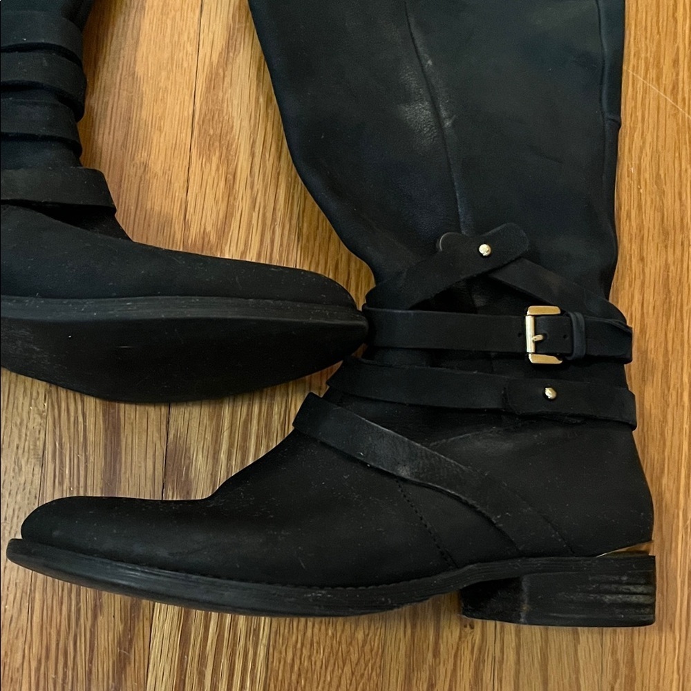 Steve Madden Albany Style Black Leather Low Heeled Boots size 8.5 - Picture 3 of 12
